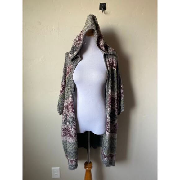 Tokyo Darling Oversized Hooded Long Slouchy Short Sleeved Open Cardigan- Sz M/L - Picture 9 of 9